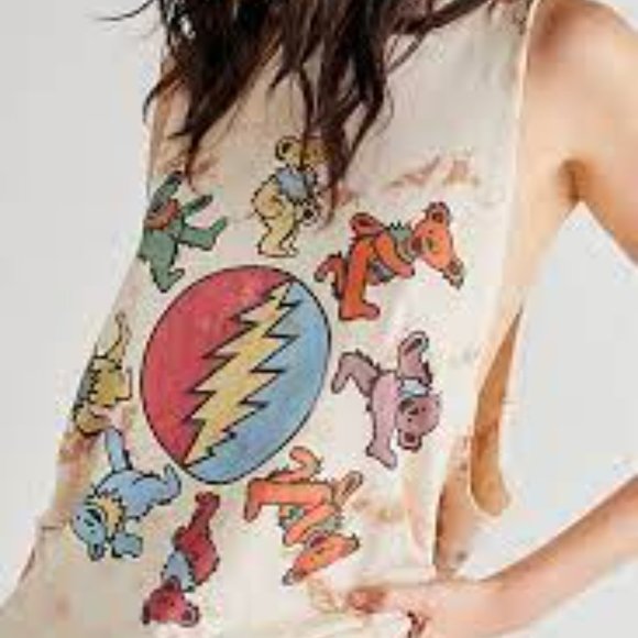Daydreamer Tops - New Daydreamer Grateful Dead Bears Tank Top Tye Dye Sleeveless Shirt L